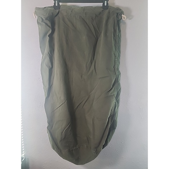 Vintage Military Laundry Barracks  Bag OD Green Drawstring Korean War - Picture 2 of 6